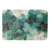 Tapis De Bain Noël Vert Or Blanc Arbres (Devant)