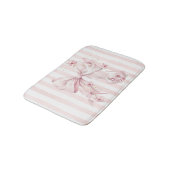 Tapis De Bain Nœud rose doux avec papillons (Angle)