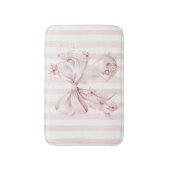 Tapis De Bain Nœud rose doux avec papillons (Devant (Vertical))