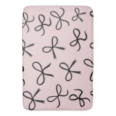 Tapis De Bain Nœuds Noirs Petits Mignons Tendance Rose (devant Vertical)