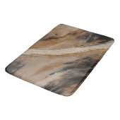 Tapis De Bain Noir Abstrait Beige Or (Angle)
