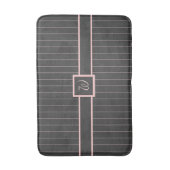 Tapis De Bain Noir avec Pinstripes rose (Devant (Vertical))