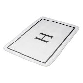 Tapis De Bain Noir Blanc Élégant Moderne Monogramme (Angle)