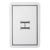 Tapis De Bain Noir Blanc Élégant Moderne Monogramme (devant Vertical)