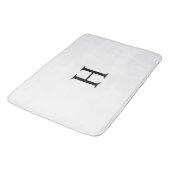 Tapis De Bain Noir Blanc Élégant Moderne Monogramme (Angle)