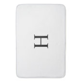 Tapis De Bain Noir Blanc Élégant Moderne Monogramme (devant Vertical)
