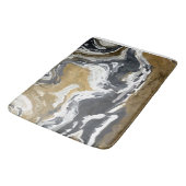Tapis De Bain Noir, Blanc et Or Abstrait (Angle)