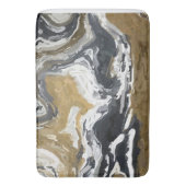 Tapis De Bain Noir, Blanc et Or Abstrait (devant Vertical)