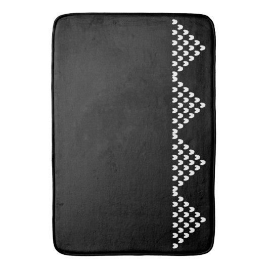 Tapis De Bain Noir Blanc Frontière (devant Vertical)