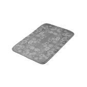 Tapis De Bain Noir blanc gris rétro Motif d'aquarelle florale (Angle)
