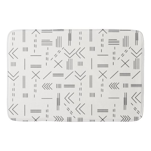Tapis De Bain Noir Blanc magnifique Motif géométrique moderne (Devant)