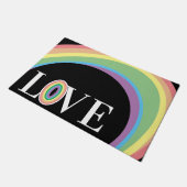 TAPIS DE BAIN noir blanc RAINBOW LOVE (Incliné)