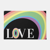 TAPIS DE BAIN noir blanc RAINBOW LOVE (Devant)