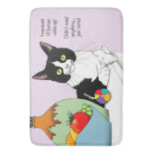 Tapis De Bain Noir Blanc Tuxedo Funny Chat (devant Vertical)