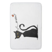 Tapis De Bain Noir Cat Meow (devant Vertical)