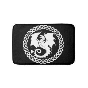 Tapis De Bain Noir celtique de dragon de cercle