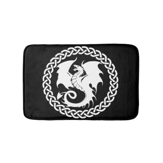 Tapis De Bain Noir celtique de dragon de cercle (Devant)