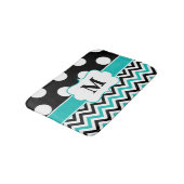 Tapis de bain noir de monogramme de Chevron de (Angle)
