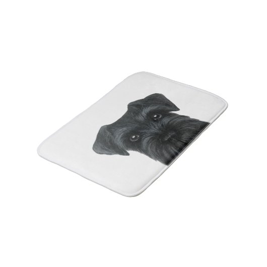 Tapis de bain noir de Schnauzer, conception (Angle)