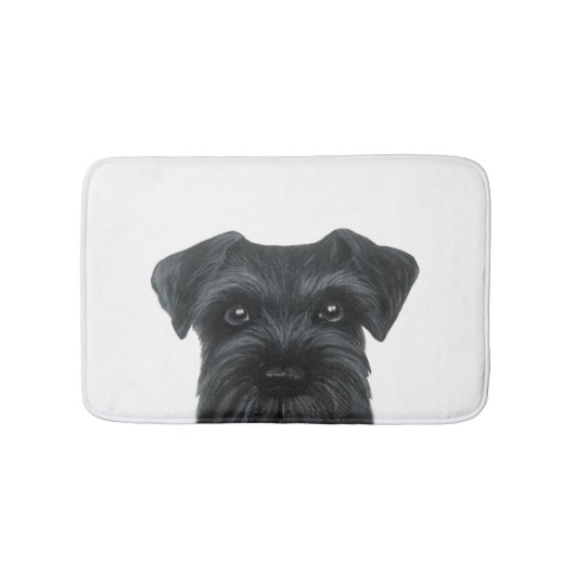 Tapis de bain noir de Schnauzer, conception (Devant)