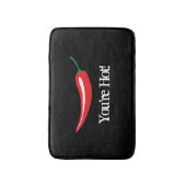 Tapis de bain noir drôle avec l'icône d'un rouge (Devant (Vertical))