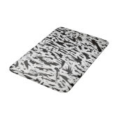 Tapis De Bain Noir et blanc Abstrait Brushstrokies Art (Angle)