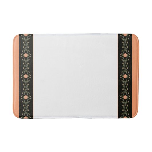 Tapis De Bain Noir Et Blanc Avec Pêche (Devant)