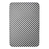 Tapis De Bain noir et blanc - damier rétro  (devant Vertical)