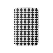 Tapis de bain noir et blanc de harlequin (Devant (Vertical))