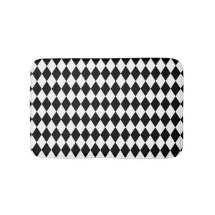 Tapis de bain noir et blanc de harlequin