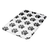 Tapis de bain noir et blanc de motif d'empreinte (Angle)