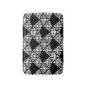 Tapis de bain noir et blanc de trellis de damassé (Devant (Vertical))