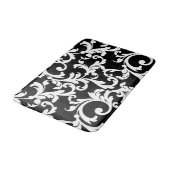 Tapis De Bain Noir et blanc Elegant Damask (Angle)