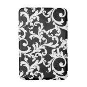 Tapis De Bain Noir et blanc Elegant Damask (Devant (Vertical))