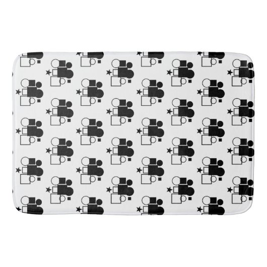 Tapis De Bain Noir et blanc : formes (Devant)