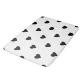 Tapis De Bain Noir et blanc mignon Motif de coeur simple (Angle)