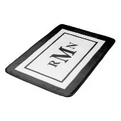 Tapis De Bain Noir et blanc minimal moderne Monogramme (Angle)