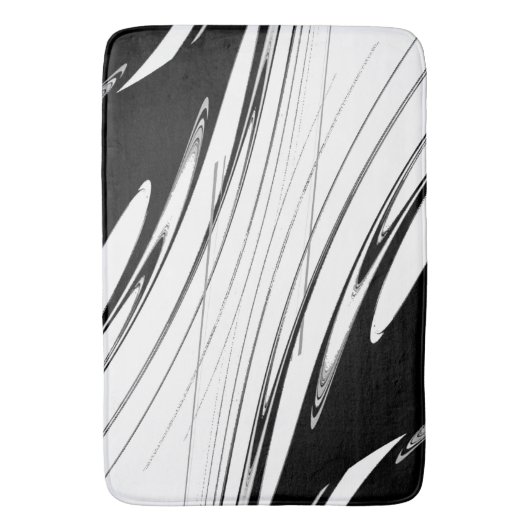 Tapis De Bain Noir et blanc moderne (devant Vertical)