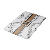 Tapis De Bain Noir et blanc Note musicale Musicien Monogramme (Angle)