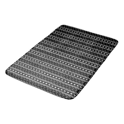 Tapis De Bain Noir et blanc perlé (Angle)