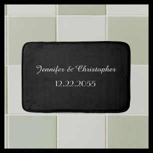 Tapis De Bain Noir et blanc Personnalisé Elegance Plush