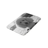 Tapis De Bain Noir et blanc Poodé visage Chiot yeux (Angle)