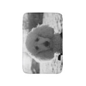 Tapis De Bain Noir et blanc Poodé visage Chiot yeux (Devant (Vertical))