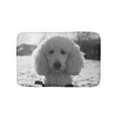 Tapis De Bain Noir et blanc Poodé visage Chiot yeux (Devant)