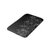 Tapis De Bain Noir et blanc Rose moderne chic (Angle)