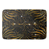 Tapis De Bain Noir et étincelle victorienne d'or (Devant)