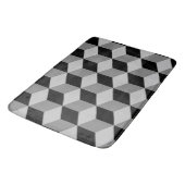 Tapis De Bain Noir et gris de motif de cube (Angle)