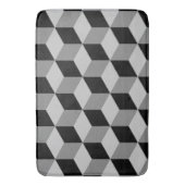 Tapis De Bain Noir et gris de motif de cube (devant Vertical)