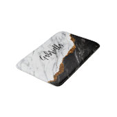 Tapis De Bain Noir et Marbre blanc (Angle)