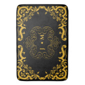 Tapis De Bain Noir et or avec éléments décoratifs (devant Vertical)
